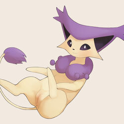 animal_ears anus beige_background blush cat_ears delcatty feline female feral feral_only full_body fur furry furry_only highres innie_pussy legs_up looking_at_viewer lying nintendo no_humans on_back pokémon_(species) pokemon pokemon_(species) purple_sclera pussy simple_background smile solo spread_legs tail uncensored white_eyes youjomodoki