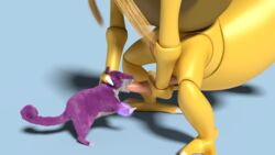 3d ambiguous_gender big_dom_small_sub fellatio feral kadabra male nintendo oral penis pokémon_(species) pokemon quadruped rattata sex simple_background size_difference someonesomewhere tight_fit video_games