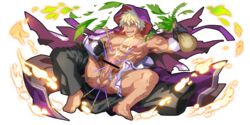 1boy bara blonde_hair erection male_focus muscle penis sangokushi_puzzle_taisen solo tagme undressing