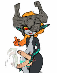 1boy 1futa attribute_theft balls doodles erection foreskin futa_only futanari imp_midna intersex link link_(twilight_princess) male middle_finger midna motion_lines nintendo penis penis_theft penis_transfer precum r4 simple_background testicles the_legend_of_zelda twilight_princess uncircumcised uncut unretracted_foreskin white_background