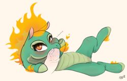 2018 dragon ebvert equine eyelashes fellatio female feral fire hooves horse hybrid longma male mammal oral orange_eyes penis sex simple_background straight them's_fightin'_herds tianhuo_(tfh)