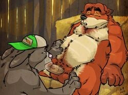 2boys balls barn disney gay gideon_grey hairy k-9 lagomorph male male_only mammal oral penis rabbit sex stu_hopps yaoi zootopia