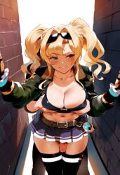 1boy 1girls ai_generated breast_grab cleavage granblue_fantasy hidden_sex penis short_skirt thiccwithaq_(ai_style) thigh_sex thighhighs tittyg-ai zeta_(granblue_fantasy)