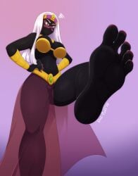 alien alien_girl alien_humanoid barefoot black_body dalipuff duck_dodgers facial_mark feet foot_fetish foot_focus legs looney_tunes martian martian_(duck_dodgers) pink_nails purple_eyes queen_tyr'ahnee soles toes warner_brothers white_hair