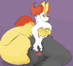 anthro bodily_fluids braixen canid canine female fluffy fox genital_fluids genitals hi_res lavenderscent mammal nintendo pokemon solo thirsty vaginal_fluids