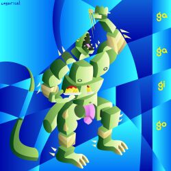 anthro cagorical duel_monster eating eating_food gagagigo lizard male male/male modular reptile scalie solo yu-gi-oh!