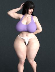 3d 3d_(artwork) asian asian_female barely_clothed big_ass big_breasts black_hair clothed embarassed hairy hairy_pussy hyuuga_hinata japanese_clothes long_hair naive naruto naruto_(series) naruto_shippuden onlythicks pubes pubes_exposed pubic_hair pubic_hair_peek purple_eyes thick_ass thick_butt thick_hips thick_legs thick_thighs thong white_skin