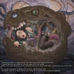 1girls ai_generated bad_end baldur's_gate_3 black_hair bodily_fluids breast_grab breast_squeeze breasts bukkake captured cum cum_in_mouth cum_inside damsel_in_distress defeat defeated defeated_heroine dungeons_and_dragons eaten_then_fucked english_text female forced game_over helpless horror inside_creature mimic mimic_chest monster nine-fingers_keene rape restrained ryona sex story tentacle tentacle_penetration tentacle_pit tentacle_rape tentacle_sex text vore wet