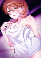 blush breasts persona persona_3 tagme towel towel_only yukari_takeba yuyuy_00