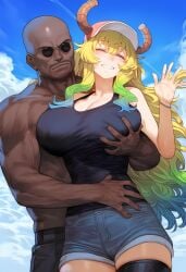 ai_generated big_breasts dark-skinned_male kaikoi lucoa_(maidragon) miss_kobayashi's_dragon_maid quetzalcoatl_(dragon_maid)