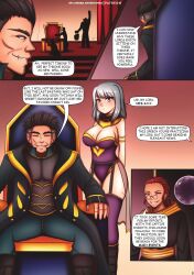 beatrice_starweller chapter_3 comic drask er_cursed_adventures er_writer female mage page_3 plot sexy_outfit throne throne_room villain white_hair xander