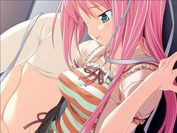 fingering game_cg kodama_izayoi long_hair masturbation nipples panties pink_hair ribbon ribbons skirt smile solo stellula_eques stellula_eques_~shokuzai_no_himekishi~ tied_hair twintails underwear