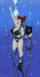 anthrokidnapper big_breasts drowning peg_pete scuba swimsuit tentacle underwater