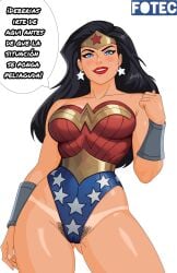 below_view black_hair black_pubic_hair blue_eyes bracelet bracelets clothed clothing costume dc dc_comics dcau diana_prince fotec hairy hairy_pussy lips lipstick point_of_view pubic_hair pubic_hair_peek red_lipstick seducing seduction seductive seductive_body seductive_eyes seductive_look seductive_mouth seductive_pose seductive_smile sexy sexy_body sexy_pose spanish spanish_dialogue spanish_text star stars strong strong_female suit superhero_costume superheroine tanned tanned_female tanned_skin tanned_skinned_female text text_box text_bubble thick thick_hips thick_legs thick_thighs thighhighs thighs thong top_heavy western wonder_woman wonder_woman_(justice_league) wonder_woman_(series)
