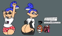 !? 1boy 2girls alternate_ass_size arm_up ass ass_focus ass_too_big bare_ass big_ass black_pants black_shirt blooper blue_hair bottom_heavy bottomwear boxers boxers_(clothing) bracelet bubble_ass bubble_butt bulge bulge_through_clothing cap cephalopod cephalopod_eyes cephalopod_humanoid closed_eyes clothed clothing curvaceous curvy curvy_figure curvy_male dark-skinned_female dark_skin english_text fangs female femboy feminine_male fully_clothed gay grey_background hairband hat headwear huge_ass humanoid inkling inkling_boy inkling_girl john_(splatoon) kaori_(splatoon) large_ass laura_(splatoon) light-skinned_female light-skinned_male light_skin long_ears long_hair long_sleeves looking_at_another looking_back looking_down male male_focus marine marine_humanoid mario_(series) motion_lines multiple_girls nintendo no_underwear nosebleed open_mouth orange_hair pants partially_clothed pattern_clothing pattern_underwear pink_eyes pink_hair pointing ponytail pseudo_hair raised_arm raised_eyebrow red_boxers red_cap red_underwear sharp_teeth shiny_ass shiny_butt shiny_hair shiny_skin shiny_thighs shirt short_sleeves solo_focus speech_bubble splatoon squid squid_boy squid_girl squid_humanoid standing stretching super_mario_bros. super_mario_bros._(nes) sweat sweatdrop tentacle tentacle_hair text thewastetunnels thick_thighs thighs tied_hair tight_clothing tight_fit topwear trio underwear voluptuous voluptuous_femboy voluptuous_male white_eyes white_shirt wide_eyed wide_hips