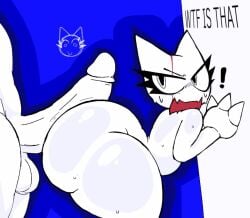 ! 1boy 1girls 2025 against_wall anthro ass ass_bigger_than_head assjob balls big_ass big_butt big_penis big_thighs blue_background bottom_heavy bubble_butt claws duo english_text exclamation_point eyelashes feline female femtanyl flat_chest flat_chested furry guhg_kemon huge_ass huge_cock huge_thighs imminent_rape inminent_sex long_penis looking_at_another male male/female male_on_anthro nude nude_female nude_male open_mouth penis questionable_consent shiny_skin shortstack side_view simple_background simple_coloring simple_shading surprised sweat sweatdrop sweating sweaty sweaty_ass sweaty_body text thick_thighs thighs token_(femtanyl) white_body white_hair white_skin