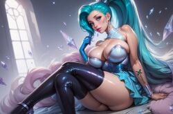 ai_generated k/da_all_out_seraphine k/da_all_out_series league69 league_of_legends ponytail seraphine_(league_of_legends)