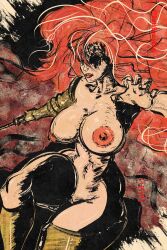 1girls big_breasts breasts darthbunnybuns elden_ring female female_only fromsoftware huge_breasts malenia_blade_of_miquella milf nipples nude red_hair