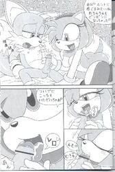 amy_rose anthro censored comic female fur furry_bomb hedgehog male mitsuharu_takura penis sonic_(series) sonic_the_hedgehog straight tails