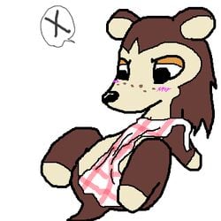 animal_crossing brown_hair hedgehog nintendo player_1 sable_able straight_hair tagme