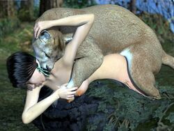 3d canis3 cougar feline female feral forced human interspecies katie mammal neck_bite neck_biting neck_grab nipples rape sex throat_biting zoophilia