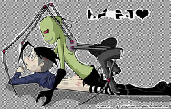 2boys alien alien/human anal dib gay glasses human invader_zim male sex straight_hair yaoi zim