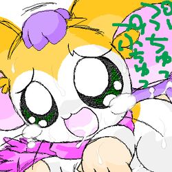 1boy 1girls abe_yukio cum hamster hamtaro_(series) pashmina_(hamtaro) scarf tagme