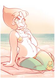 chubby crystal_gem female female_only gem_(species) pearl_(steven_universe) pink_hair solo steven_universe