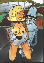 1girls angleyne bender_bending_rodriguez breasts female futurama humanoid male robot_girl