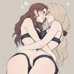 2girls 2milfs ai_generated bearhug blonde_female blonde_hair breasts brown_hair busty catfight competitive_intercourse competitive_sex dorothea_arnault female fire_emblem fire_emblem:_three_houses huge_breasts kissing lesbian_competitive_intercourse lesbian_sex mercedes_von_martritz tongue_kiss tongue_out wrestling yuri