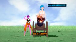 airi_(xboxking37) anthro blue_hair breasts cannon embarrassed embarrassed_female embarrassed_naked_female embarrassed_nude_exposure embarrassed_nude_female enf female koikatsu koikatsu_(medium) naked naked_female nude nude_female senftember senftember_(2025) shark shark_girl xboxking37