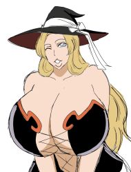 1girls 2025 2d 2d_(artwork) alternate_body_type alternate_breast_size beauty_mark beauty_mark_under_mouth big_breasts bleach blonde-haired_female blonde_hair blue_eyes blue_eyes_female breasts breasts_bigger_than_head busty busty_female busty_girl curvy curvy_body curvy_female curvy_figure digital_drawing_(artwork) female female_focus female_only huge_breasts kissable_lips large_breasts lips long-haired_female long_hair matsumoto_rangiku mature mature_woman mole mole_under_mouth momiji_(artist) momijizx simple_background solo solo_female solo_focus upper_body white_background wink winking winking_at_viewer witch witch_costume witch_hat