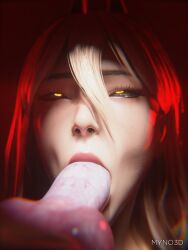 1girls 3d 3d_(artwork) 3d_render animal_genitalia animal_penis blowjob canine canine_penis chainsaw_man dog_penis fellatio myno3d oral penis power_(chainsaw_man) red_hair sucking sucking_penis zoophilia