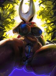 1girls alamanderarts anthro anus areola areolae ass ass_visible_through_thighs big_areola big_ass big_breasts big_nipples big_thighs black_body blue_nipples blush breasts butt cloak dat_ass dumptruck_ass dumptruck_butt female female_only forest gigantic_ass gigantic_breasts gigantic_thighs hollow_knight hollow_knight:_silksong hornet_(hollow_knight) huge_breasts huge_thighs insect_girl insectoid insects looking_at_viewer looking_down low-angle_view mask nipples nude nude_female outdoors pubic_hair pussy shiny shiny_skin solo sweat sweatdrop sweating sweaty_body sweaty_breasts tagme thick_thighs thighs tree wide_hips