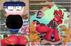 ass crying crying_with_eyes_open dialogue fart fart_cloud fart_fetish gross huge_ass implied_scat implied_scat_eating inanimate_transformation kneesocks_daemon panty_&_stocking_with_garterbelt panty_anarchy scanty_daemon skunk_bunk text toilet toilet_play toilet_transformation toilet_use