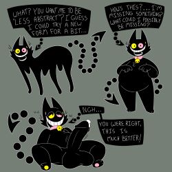 absurd_res anthro big_penis bodily_fluids feral friend_(deltarune) genital_fluids genitals heterochromia hi_res huge_cock hyper hyper_genitalia hyper_penis male overweight penis pointed_tail precum solo sugabunhun