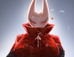 1girls bedroom_eyes big_breasts blush blushing_at_viewer boobjob breasts covered_nipples cum cum_drip cum_on_body cum_on_breasts cum_on_face cumshot erection female female_focus female_only hollow_knight hollow_knight:_silksong hornet_(hollow_knight) horny horny_female huge_breasts looking_at_viewer looking_down mavrix paizuri paizuri_under_clothes penis sole_female solo squeezing squeezing_breast