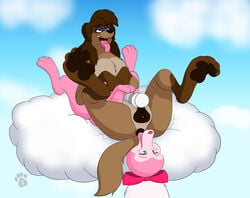 2018 4_toes absurd_res all_dogs_go_to_heaven anal angel animal_genitalia animal_pussy annabelle_(all_dogs_go_to_heaven) anus bow brown_fur brown_hair canine canine_pussy cloud crossover day digital_media_(artwork) disney don_bluth duo eyelashes eyeshadow female feral feral_on_feral fur green_eyes hair hi_res hitachi_magic_wand ky_(malamute) licking looking_pleasured lying makeup mammal masturbation multicolored_fur oliver_and_company on_back open_mouth oral outdoors pawpads pink_fur pussy pussy_juice rimming rita_(oliver_and_company) saluki sex sex_toy simple_background sky smile teeth toe_curl toes tongue tongue_out toying_partner two_tone_fur vaginal_masturbation vaginal_penetration vibrator whippet white_hair yuri