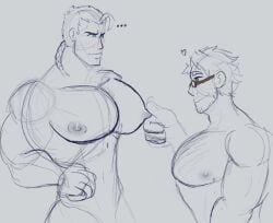 admiring_breasts awooga bara bara_tits big_breasts dex_(granblue) fat_tits gay gooning granblue_fantasy honestly_quite_incredible huge_breasts isaac_(granblue) jokihoshi male male_only maledom malesub men_love_men men_only muscular_male nipple_pinch nipples paradise sexy_body sexy_male sketch tremor_bursted voluptuous_male wholesome yaoi zooweemama