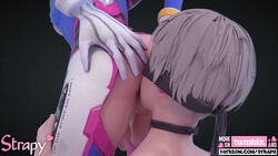 3d anilingus ass balls blender d.va dickgirl erection futanari intersex male male_on_futa nier nier:_automata oral overwatch penis strapy testicles yorha_9s