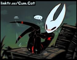 1girls 2_horns arthropod artist_name big_ass black_body black_skin bug bug_girl cum.cat female female_only flat_chest hollow_knight hollow_knight:_silksong hornet_(hollow_knight) pasties silksong skinny skinny_girl team_cherry