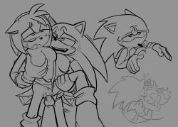amy_rose bulge bulge_through_clothing cuntboy licking licking_penis male/female neo-metal pegging sonic_(series) sonic_the_hedgehog sonic_the_hedgehog_(comics) sonic_the_hedgehog_(series) strap-on t4t trans_woman transgender