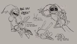 4_fingers annoyed anthro big_dom_small_sub blush bodily_fluids cunnilingus dominant duo ethicalgoon female fingers glitch_productions hat_grab heart_symbol hi_res humanoid jax_(tadc) lagomorph larger_male leporid looking_pleasured male male/female mammal oral pomni_(tadc) rabbit sex shaking shivering size_difference smaller_female smug_grin steam sweat sweatdrop the_amazing_digital_circus vaginal_penetration