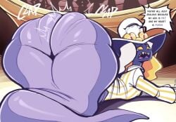 1boy 2d all_fours anthro ass ass_clapping ass_focus big_ass big_butt bottom_heavy bubble_butt clapping_cheeks clothes clothing demon dialogue fat_ass fat_butt furry hat hazbin_hotel headwear huge_ass large_ass lying lying_on_stomach male male_focus male_only massive_ass nathanatwar onomatopoeia scalie sir_pentious_(hazbin_hotel) snake solo solo_male tagme text thick_ass thick_thighs tophat_turtle video voice_acted whateverdoes wide_hips wobbling_ass