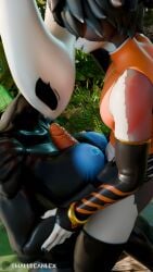 aak_(arknights) anthro anthro_on_anthro areola arknights armwear arthropod asian_clothing big_areola big_breasts big_nipples big_penis black_body black_clothing black_fur black_hair blue_areola blue_nipples breasts chinese_clothing clothed clothing confident confident_male curvy_figure duo east_asian_clothing elbow_gloves erection felid feline female fingerless_gloves forest forest_background fur genitals glans glistening glistening_body glistening_genitalia glistening_glans glistening_penis gloves goblin gold_(metal) hair hair_in_face hand_on_arm hand_on_hip handwear happy hi_res hollow_knight:_silksong hollow_knight_(franchise) hollow_knight_(video_game) hornet_(hollow_knight) huge_areola huge_nipples humanoid humanoid_genitalia hypergryph insects leggings legwear looking_pleasured male male/female mammal markings mouthless multicolored_body nature nature_background nipples non-mammal_breasts non-mammal_nipples nude orange_body orange_clothing orange_fur partially_clothed penis plant ring rings_on_arms sex side_view sleeveless_topwear smallbeanlex standing standing_sex studio_montagne tail team_cherry tree tuft two-tone_body unknown_species waist_belt