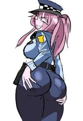 ass_focus ass_grab friday_night_funkin police police_hat police_uniform policewoman sarvente_(dokki.doodlez) sarvente_(friday_night_funkin) sir_anci