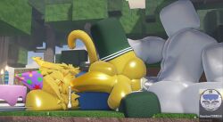 3d anal anal_sex cake cum cum_inside cumming dummy_(roblox) femboy gay gay_sex male male/male male_only male_penetrating muscular muscular_male noob noob_(roblox) party_hat penis penis_in_ass retro roblox robloxian sootee11 thighhighs