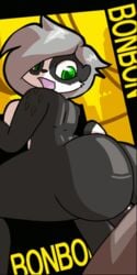 2018 animated anthro ass bear big_butt bonbon_(plaga) butt_jiggle duo female looking_back male mammal original original_character panda penis plaga sex straight thick_thighs