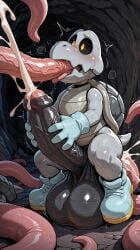 4_fingers absurd_res ai_generated anal anal_sex anthro balls big_balls big_penis black_sclera blue_clothing blue_footwear blue_gloves blue_handwear blue_shoes blush blush_lines bodily_fluids bone cave clothing cum cum_in_ass cum_inside cum_on_body cum_on_penis cumshot dry_bones ejaculation excessive_cum excessive_genital_fluids fingers footwear foreskin genital_fluids genitals glans gloves grey_body handwear hi_res huge_balls huge_cock humanoid_genitalia humanoid_penis hyper hyper_genitalia hyper_penis male mario_bros masturbation motion_lines nintendo no_pupils oral oral_penetration penetration penis saliva saliva_string sex shell shoes short_tail solo sweat tail tentacle tentacle_in_ass tentacle_in_mouth tentacle_penetration tentacle_sex tongue tongue_out vein veiny_penis yellow_eyes yiff_ai_(director)