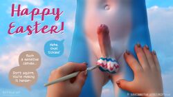 16:9 anthro anthro_focus anus artist artist_name ass average_penis ball_fondling ball_squish ball_tuft balls balls_focus balls_shot belly big_navel blue_balls blue_body blue_sky blush bodypaint brown_body brown_claws brush butt_from_the_front claws close-up cloud colored colorful_theme command congratulations countershade_torso countershading decoration detailed detailed_navel dialogue digital_media_(artwork) disembodied_hand duo easter easter_balls easter_bunny easter_egg english_text erection evening finger_claws fingers first_person_view fondling foreskin front_view fur fur_tuft genital_close-up genital_focus genital_shot genitals glans glistening glistening_genitalia glistening_glans glistening_penis greeting_card happy_easter hi_res holiday_decoration holidays humanoid_genitalia humanoid_penis kotyami light lighting male male_anthro male_focus mostly_offscreen_character multicolored_balls navel nude nude_anthro nude_male outdoor_nudity outside overlay_layer paintbrush painted_balls painting_(action) partially_retracted_foreskin partly_cloudy penis penis_close-up penis_focus penis_shot perineum pink_balls pink_glans pov_hands presenting presenting_balls presenting_genitalia presenting_hindquarters presenting_penis public purple_glans raphe_(anatomy) red_foreskin red_genitals red_glans red_penis shaded sky small_balls soft_shading solo_focus speech_bubble squish standing talking_to_another text thigh_gap tickling tickling_balls tickling_genitalia tuft uneven_balls url wallpaper white_balls white_belly white_body white_butt white_genitals widescreen